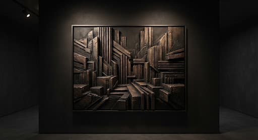 Earthen Fracture — bronze and black geometric ridges